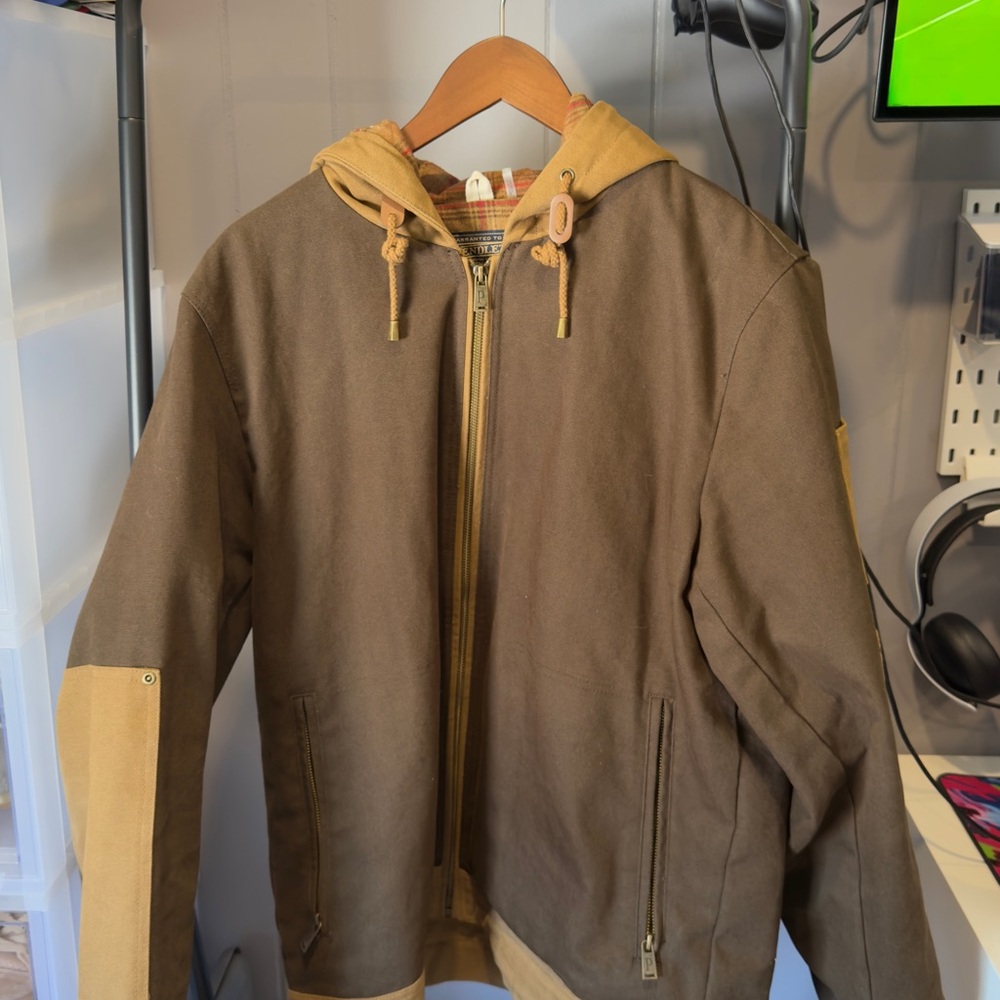 Pendleton Brown and Tan Hooded Jacket